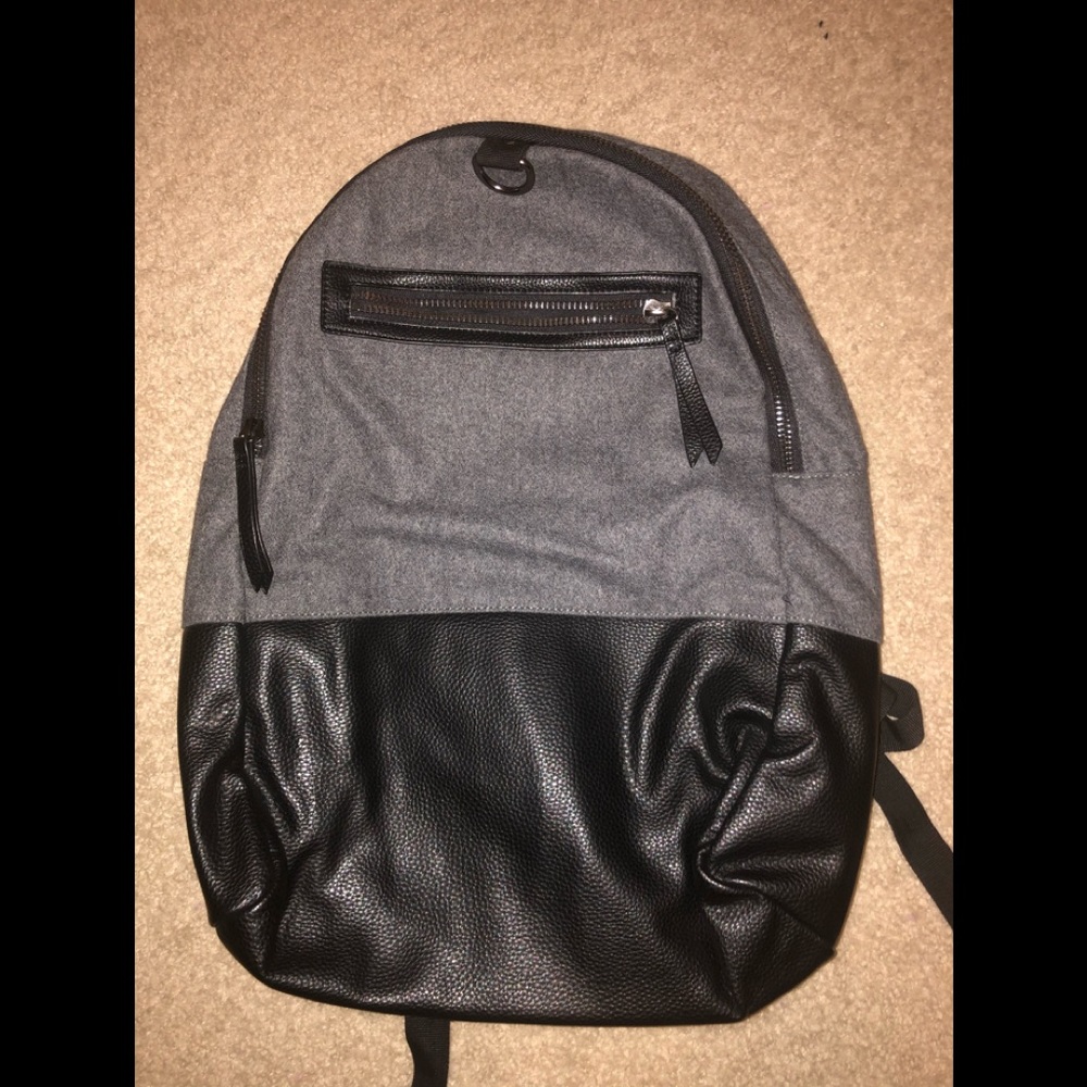 River island men’s leather accented backpack